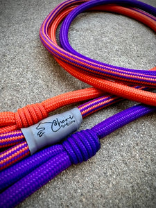 We custom braided our Tangerine and Purple rope to create The Sandor Long Line. Please note: These leashes are not included with the long line. They are simply suggested colors to go with our Sandor long line, or to create a coordinated                                                                       set. You may purchase the leashes separately.